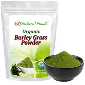 Z Natural Foods Organic Barley Grass Powder - USDA Organic Whole Food Green Blend for Energy Boost, Detox & pH Balance with Amino Acids, Minerals - A