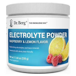 Dr. Berg Zero Sugar Hydration Keto Electrolyte Powder - Enhanced w/ 1000 mg of Potassium & Real Pink Himalayan Salt (NOT Table Salt) - Raspberry & Le