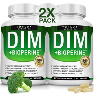Dim Supplement 910 mg Plus BioPerine Complex - Diindolylmethane to Support Hormone Balance and Estrogen Metabolism, Helps with Menopause Acne PCOS Be