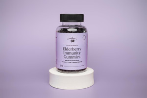 The Elderberry Co. Extra Strength Elderberry Gummies with Vitamins C, D,E and Zinc for All-Natural Immune Support, No Artificial Ingredients (90 Coun