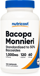 Nutricost Bacopa Monnieri 1,000mg, 120 Capsules (60 Servings) - Non-GMO, Gluten Free, and Vegetarian Friendly