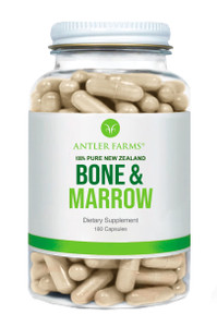 Antler Farms - 100% Pure New Zealand Bone & Marrow, 180 Capsules, 750mg - Grass Fed, Pasture Raised Whole Bone Extract, Cold Processed, Healthy Essen