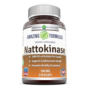 Amazing Formulas Nattokinase Dietary Supplement 100 mg Veggie Capsules Supplement | 2000 FU Enzyme Activity | Non-GMO | Gluten Free | Made in USA (27