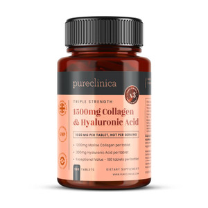 1500mg x 1080 Tablets. 1200mg of UltraColl Collagen & 300mg of Hyaluronic Acid per Tablet. (6 Bottles of 180 Tablets Each - 18 Months Supply)
