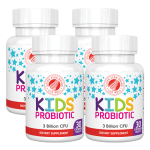 Silver Fern Brand Kids Ultimate Probiotic - 4 Bottles - 30 Chewable Tablets Each - Sugar & Gluten Free - Children's Dietary Supplement - DNA & Surviv