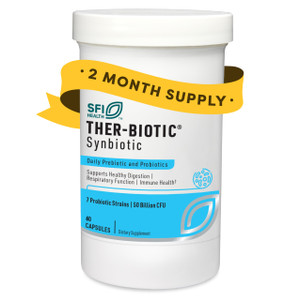 SFI Health Klaire Labs Ther-Biotic Synbiotic Prebiotics & Probiotics for Women & Men - Daily Probiotic with Low FODMAP Prebiotic - Gut, Immune, Respi