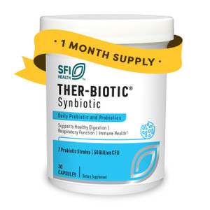 Klaire Labs SFI Health Ther-Biotic Synbiotic Prebiotics & Probiotics for Women & Men - Daily Probiotic with Low FODMAP Prebiotic - Gut, Immune, Respi