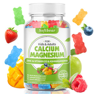 softbear Calcium Magnesium Zinc Gummies for Women, Calcium Magnesium Supplement with Vitamin D3 for Bone Strength, Vegan, Sugar-Free, Mixed Fruit Fla