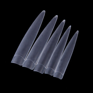 Yimart® 120pcs White/Clear/Natural Long Sharp Stiletto Fake Nail Tip False Nail Art Tips (Clear)