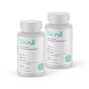 Biosil Collagen Booster Supplement - 60 Liquid Capsules, Pack of 2 - Patented ch-OSA Activator for Skin, Hair, Nails & Joints - Supports Natural Prod