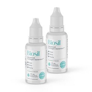 Biosil Collagen Booster Supplement - 1 fl oz Drops, Pack of 2 - Patented ch-OSA Activator for Skin, Hair, Nails & Joints - Supports Natural Productio