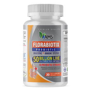 America Medic & Science Florabiotix Probiotic (30 Capsules) | Dietary Supplement for Men and Women| 50 Billion Live Cultures | 10 Probiotic Strains |