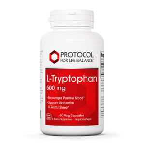 PROTOCOL FOR LIFE BALANCE L-Tryptophan 500mg - Stress Relief and Relaxation - 60 Veg Caps