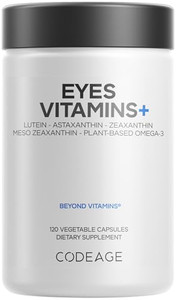 Codeage Eyes Vitamins - AREDS 2 Based Formula Supplement - 2-Month Supply - Vitamins A, C, E, Zinc, Lutein, Astaxanthin, Zeaxanthin, Eyebright, Marig