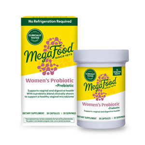 MegaFood Womens Probiotic + Prebiotic - Gluten-Free Prebiotics and Probiotics for Women, Supports Digestive Health & Regularity, Vaginal Probiotics f