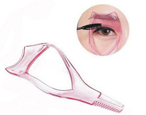 2PCS Pink Plastic Makeup Upper Lower Eye Lash Mascara Applicator Guard With Lah Comb Eyelashes Curlers Applicators