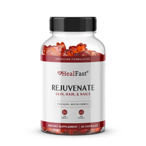 HealFast Rejuvenate Vitamin and Mineral Gummy Supplement - Collagen Gummies + Vitamins, Biotin, and Zinc - Anti Aging Beauty & Skin Supplement Clinic