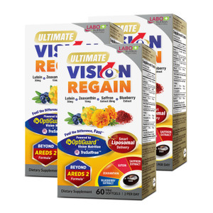 LABO Nutrition Ultimate VisionREGAIN, Eye Vitamin Beyond AREDS 2 Formula with Lutein, Zeaxanthin, Saffron Extract, Blueberry for Macular & Retinal He