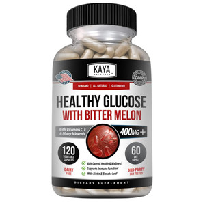 Kaya Naturals Healthy Gluco with Bittermelon Supplement | Support Healthy Levels and Function, 20 Herbs Vitamins and Minerals, Alpha Lipoic Acide, Ci