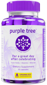 purple tree Post-Celebration Wellness Supplement for Liver Support & Hydration | Liposomal Dihydromyricetin (DHM), L-Glutathione, Milk Thistle, B Vit
