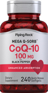 Piping Rock CoQ10 100mg | 240 Softgels | Enhanced Absorption Supplement for Women and Men | Non-GMO, Gluten Free