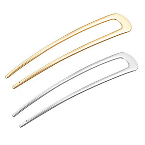 2 Pcs 4" U-Shape Hairpins Alloy Simple Hair Stick Pin Hair Accessories for Women and Girls
