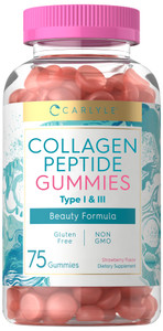 Carlyle Collagen Gummies | Strawberry Flavor Beauty Supplement | Hydrolyzed Collagen Peptides for Women & Men | Type 1 & 3 | Non-GMO, Gluten Free