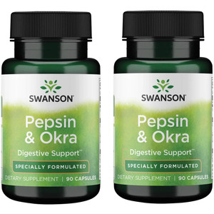 Swanson Pepsin '&' Okra 90 Caps (2 Pack)