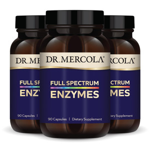 Dr. Mercola Full Spectrum Enzymes - 22 Different Enzymes - Supports Digestive & Immune Health - Helps Digest Carbohydrates, Fats & Proteins - Non-GMO