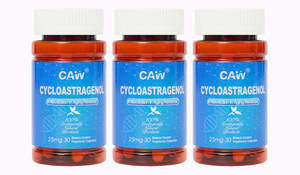 CAW Telomere Support Supplement | Hypersorption Cycloastragenol | 25Mg 30Enteric-Coated Capsules 3 Bottles