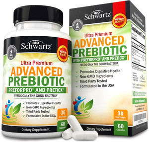 Advanced Prebiotics for Digestive Health - Fast Acting Gut Health Supplement with Clinically Validated Prebiotics for Women & Men for Healthy Gut Flo