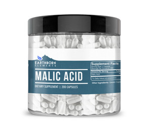Earthborn Elements Malic Acid, 200 Capsules, Pure & Undiluted, No Additives