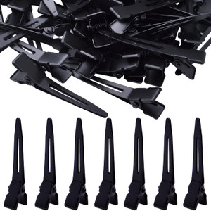 100pcs 3.5cm Silver Single Prong Clips Duckbill Clips Setting Section Hair Pins for Hair Extensions Styling Crafting