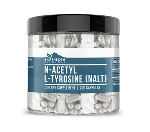 Earthborn Elements N-Acetyl L-Tyrosine (NALT) 200 Capsules, Pure & Undiluted, No Additives