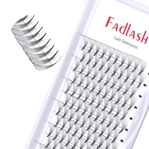 FADLASH Volume Eyelash Extensions 8D 0.07 Premade Lash Fans D Curl 16mm Pro Ponit Middle Stem Russian Volume Lashes (8D-0.07-D, 16mm)
