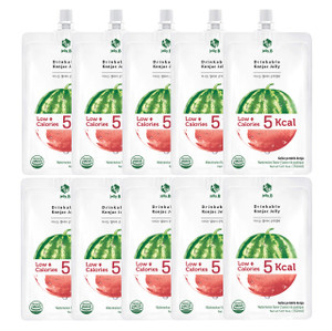 JELLY B Drinkable Konjac Jelly (10 Packs of 150ml) - 0 Gram Sugar, Only 5 kcal Each Packets (Watermelon)