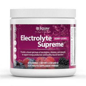 Jigsaw Health Electrolyte Supreme | Broad Spectrum of Electrolytes + Trace Minerals | Berry-Licious Flavor | 60 Servings (Jar)