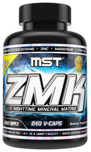 MST ZMK Nighttime, Multi Mineral Supplements, Zinc, Magnesium, Trace Minerals, ATP BSCG Certified, 240 V Capsules Millennium Sport Technologies