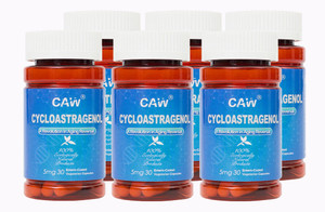 CAW Hypersorption Cycloastragenol 98% 5mg 30 Capsules | Anti-Aging Telomerase Activation | DNA Health and Immunity Boost | Enteric-Coated Capsules (6