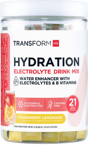 TransformHQ Hydration Drink Mix (21 Single-Serving Packets, Rocket Pop) - Hydration Supplement Blend with Vitamins and Electrolytes