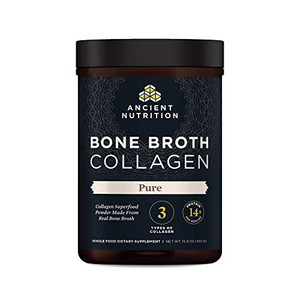 Ancient Nutrition Collagen Powder, Bone Broth Collagen, Pure, Hydrolyzed Multi Collagen Peptides, Supports Skin and Nails, Joint Supplement, 30 Servi