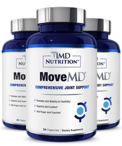 1MD Nutrition MoveMD - Joint Health Supplement - Doctor Formulated | with Collagen, Astaxanthin, and More | 30 Capsules (3-Pack)