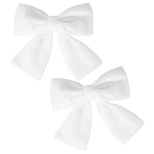 2PCS Velvet Hair Bows White Hair Ribbon Clips 4" Big Fall Alligator Clips Hair Accessories for Women Girls Toddlers Kids Baby