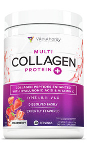 Multi Collagen Peptides Powder for Women - Hydrolyzed Flavored Collagen Powder for Women with Types I II III V & X Vitamin C & Hyaluronic Acid for Ha