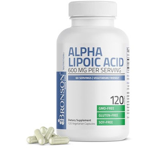 Bronson Alpha Lipoic Acid 600mg Free Radical Scavenger Supports Antioxidant Health - Non-GMO, 120 Vegetarian Capsules (60 Servings)