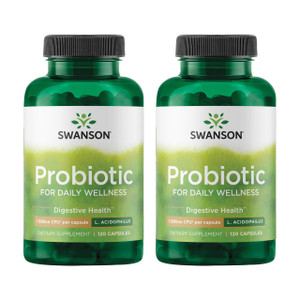 Swanson Probiotic - Digestive Health Supplement w/ 1 Billion CFU per Capsule - Natural Formula Supporting Bowel Regularity & Daily Wellness - (120 Ca