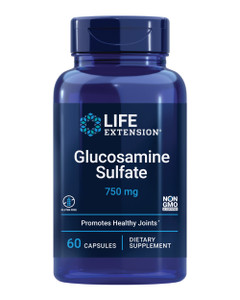 Life Extension Glucosamine Sulfate, 750 mg, Supports Knee Comfort and Joint Health, Gluten-Free, Non-GMO, 60 Capsules