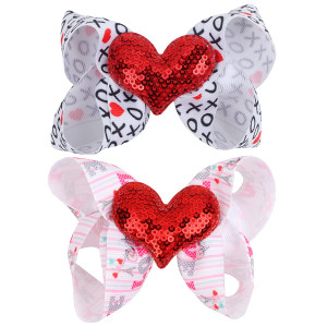 Love Heart Hair Clip Claw Valentine's Day Hairpin Red Glitters Heart Headwear Sequin Alligator Butterfly Hair Clips Valentines Day Headband Valentine