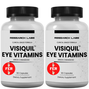 Research Labs Eye Vitamins Enhanced Absorption AREDS 2 Plus Formula 20mg Lutein, 10mg Zeaxanthin, Bilberry, Eyebright, Zinc, ALA, Quercetin & Other P