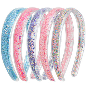 ACO-UINT 5 Pack Sparkly Glitter Headbands with Teeth, Cute Hair Accessories for Girls 8-12 and Women